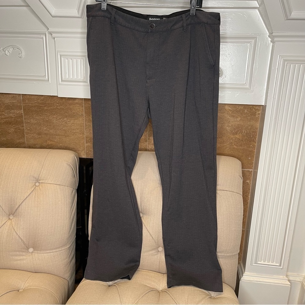 Betabrand Dress Pant Straight Charcoal Gray Size 38x30